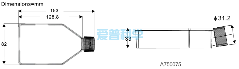 75cm2 细胞培养瓶,滤膜盖,PS材质,TC处理,灭菌(图1)